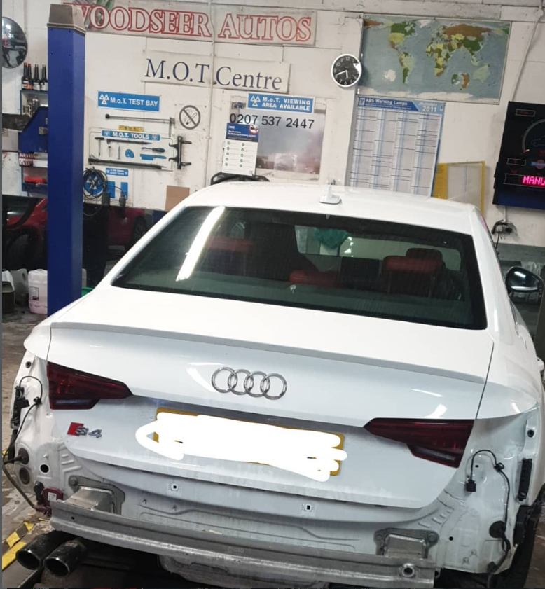 Audi S4 in for bodywork repair
